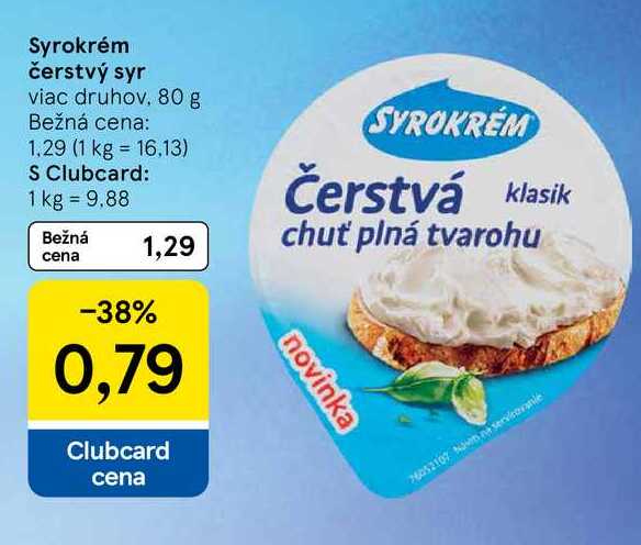 Syrokrém čerstvý syr, 80 g 