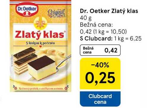 Dr. Oetker Zlatý klas, 40 g 