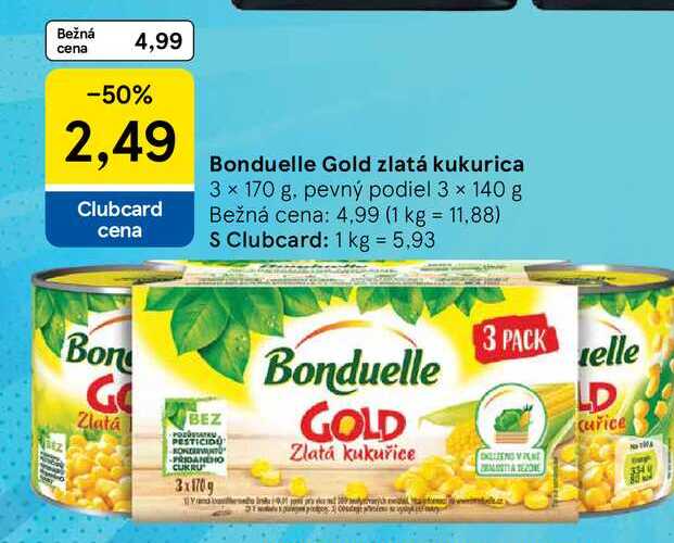 Bonduelle Gold zlatá kukurica, 3x 170 g