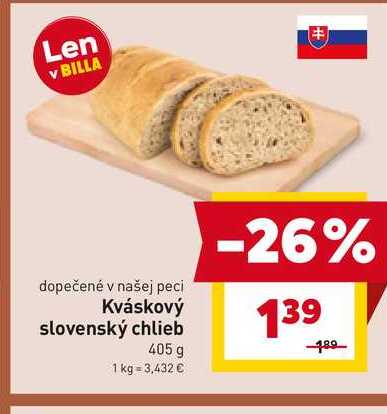 Kváskový slovenský chlieb 405 g 