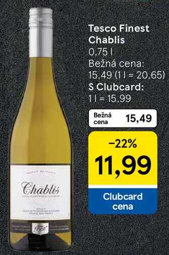 Tesco Finest Chablis, 0,75 l