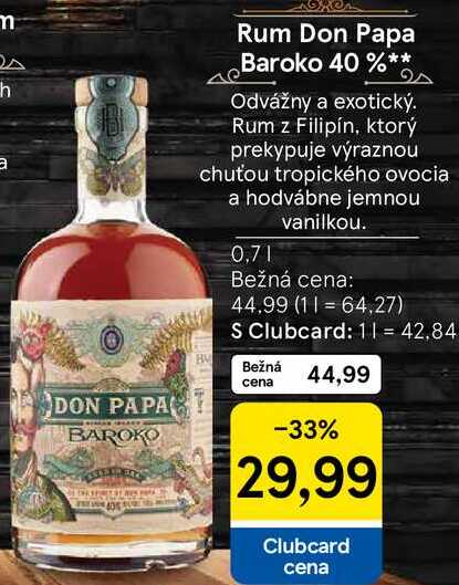 Rum Don Papa Baroko 40 %, 0,7 l v akcii