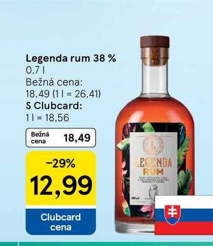 Legenda rum 38 % 0.7l v akcii