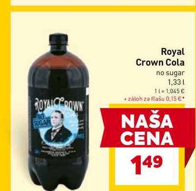 Royal Crown Cola no sugar 1,33l v akcii