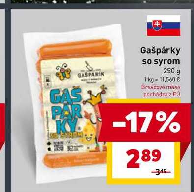 Gašpárky so syrom 250 g 