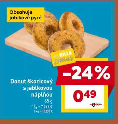 Donut škoricový s jablkovou náplňou 65 g 