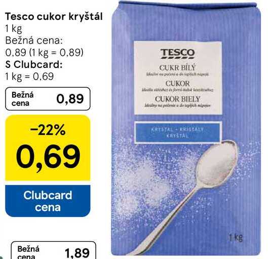 Tesco cukor kryštál, 1 kg 