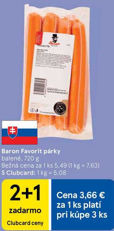 Baron Favorit párky, 720 g