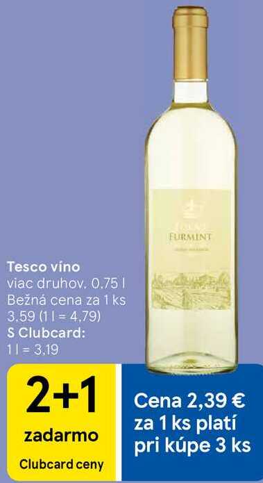 Tesco víno, 0,75 l