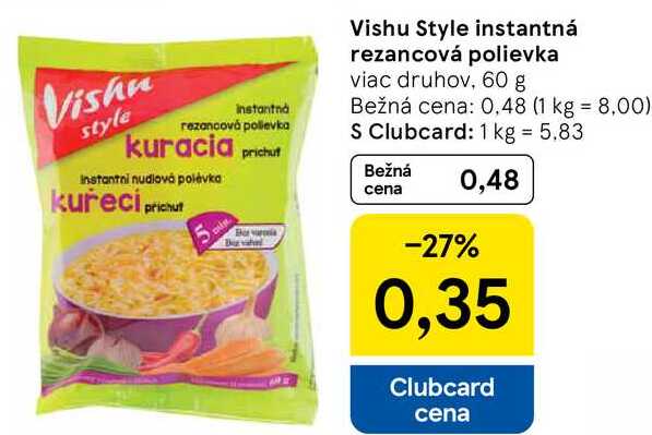 Vishn style instantnd rezancová polievka, 60 g