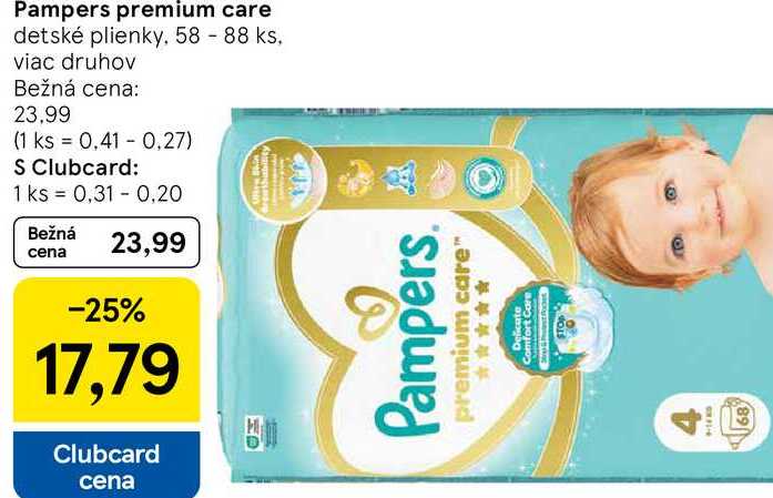 Pampers premium care, 58 - 88 ks