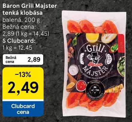 Baron Grill Majster tenká klobása, 200 g 