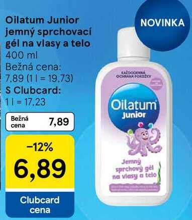 Oilatum Junior jemný sprchovací gél na vlasy a telo, 400 ml
