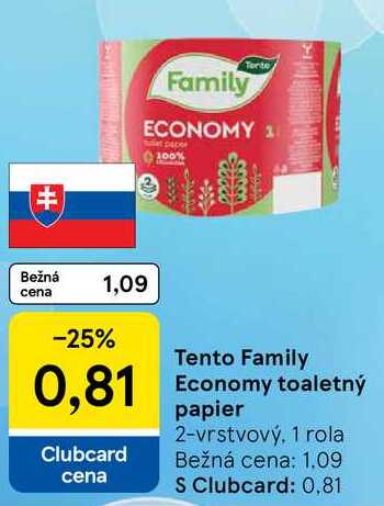 Tento Family Economy toaletný papier, 1 rola 