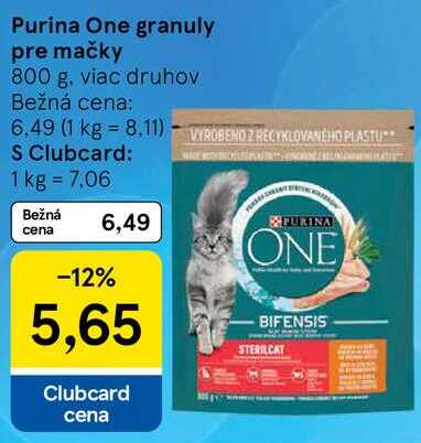 Purina One granuly pre mačky, 800 g