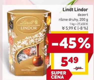 Lindt Lindor dezert rôzne druhy, 200 g 