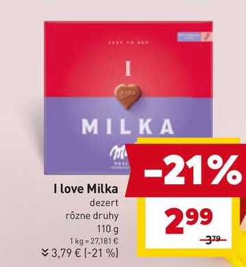 MILKA I love 110 g