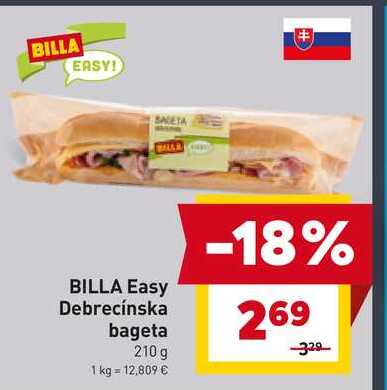 BILLA Easy Debrecínska bageta 210 g 