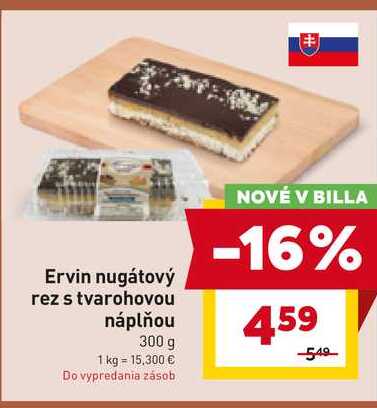 Ervin nugátový rez s tvarohovou náplňou 300 g 