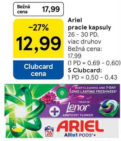 Ariel pracie kapsuly, 26-30 PD
