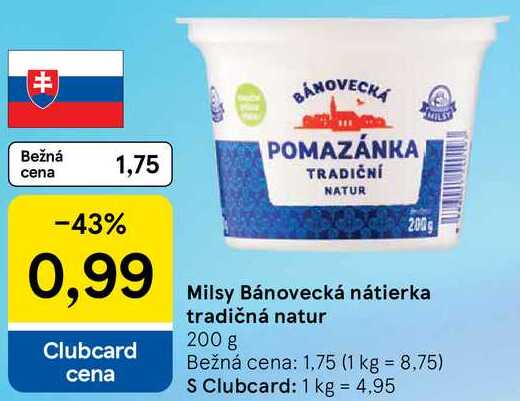 Milsy Bánovecká nátierka tradičná natur, 200 g