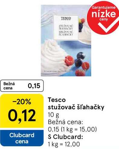 Tesco stužovač šľahačky, 10 g