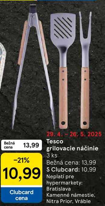 Tesco grilovacie náčinie, 3 ks 