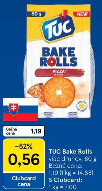 TUC Bake Rolls, 80 g