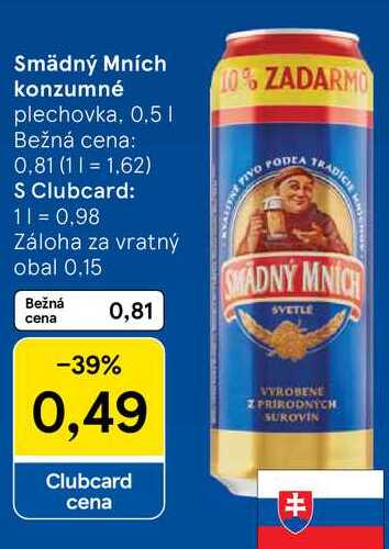 Smädný Mních konzumné, 0,5 l