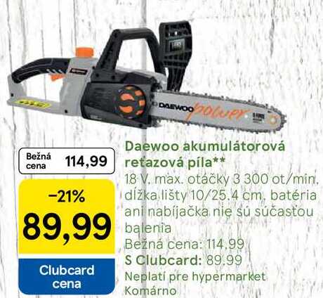 Daewoo akumulátorová reťazová píla