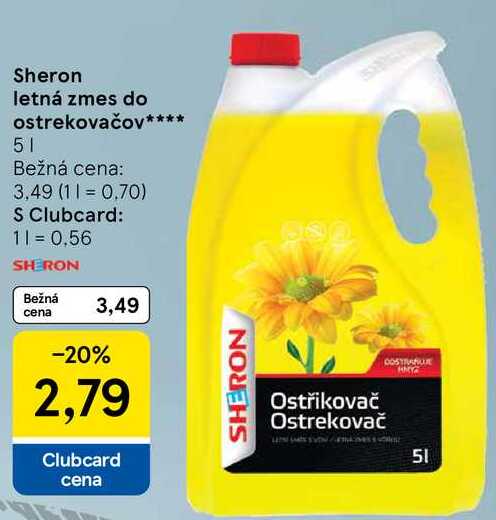 Sheron letná zmes do ostrekovačov, 5 l