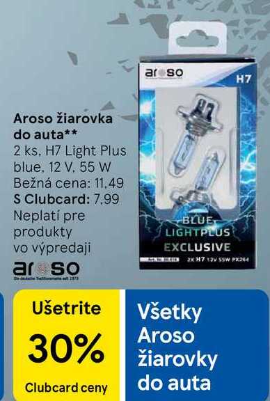 Aroso žiarovka do auta, 2 ks