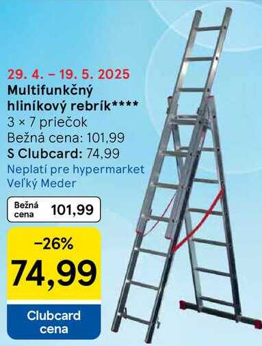 Multifunkčný hliníkový rebrík
