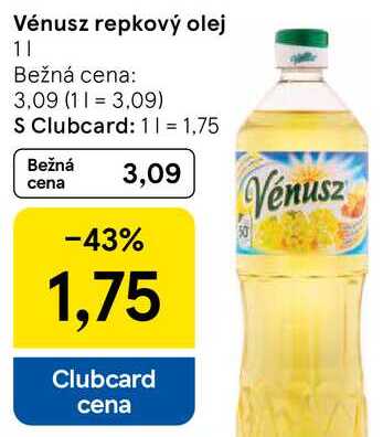 Vénusz repkový olej, 1 l