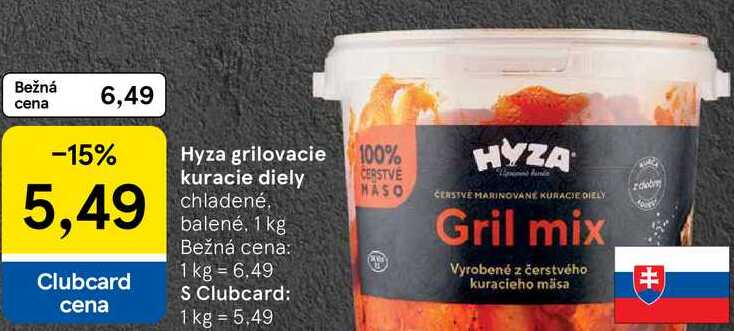 Hyza grilovacie kuracie diely, 1 kg