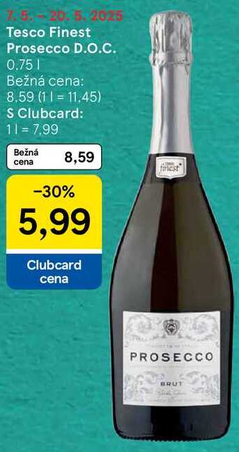 Tesco Finest Prosecco D.O.C., 0,75 l