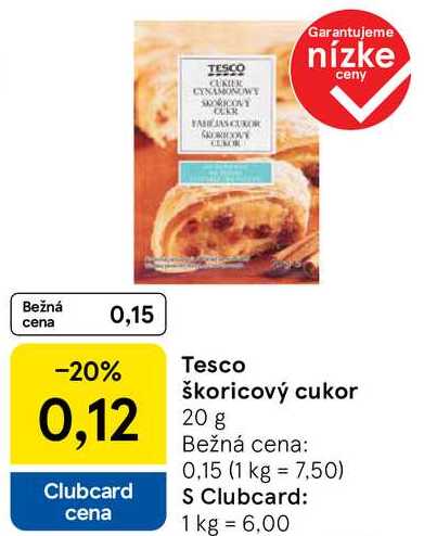 Tesco škoricový cukor, 20 g