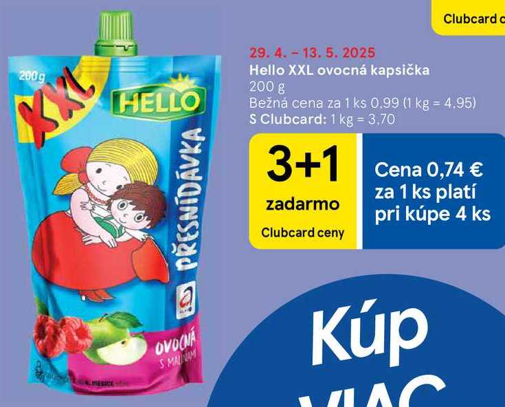 Hello XXL ovocná kapsička, 200 g 