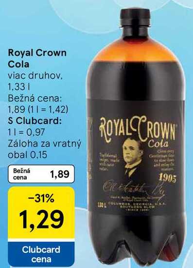 Royal Crown Cola, 1,33 l