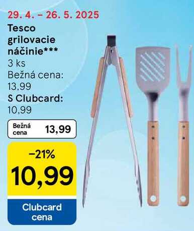 Tesco grilovacie náčinie, 3 ks 