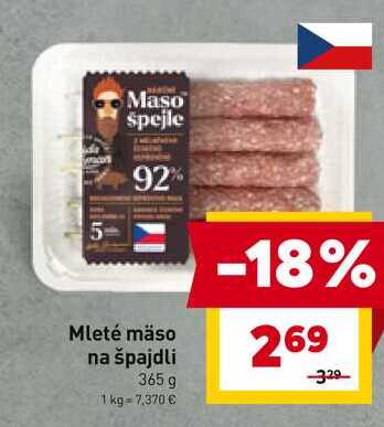 Mleté mäso na špajdli 365 g 