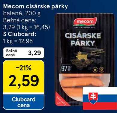 Mecom cisárske párky, 200 g