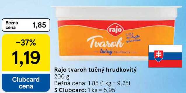 Rajo tvaroh tučný hrudkovitý, 200 g