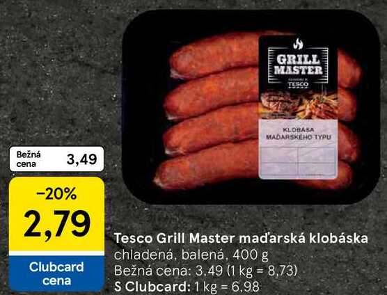 Tesco Grill Master maďarská klobáska, 400 g
