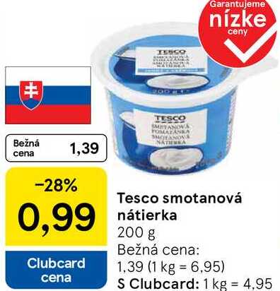 Tesco smotanová nátierka, 200 g