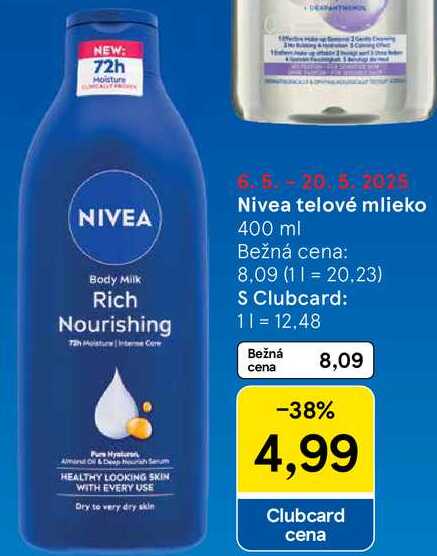 Nivea telové mlieko, 400 ml 