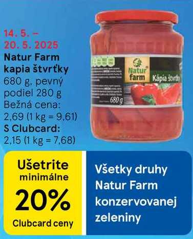 Natur Farm kapia štvrťky, 680 g