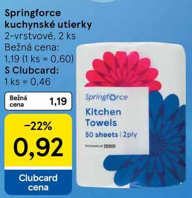 Springforce kuchynské utierky, 2 ks 