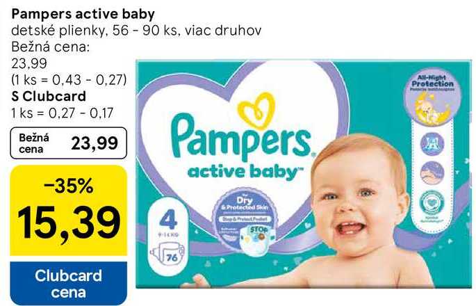 Pampers active baby, 56 - 90 ks