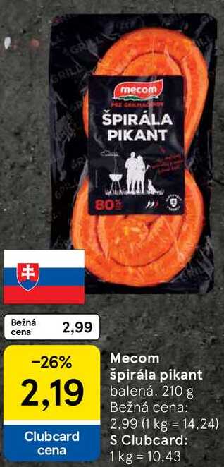 Mecom špirála pikant, 210 g